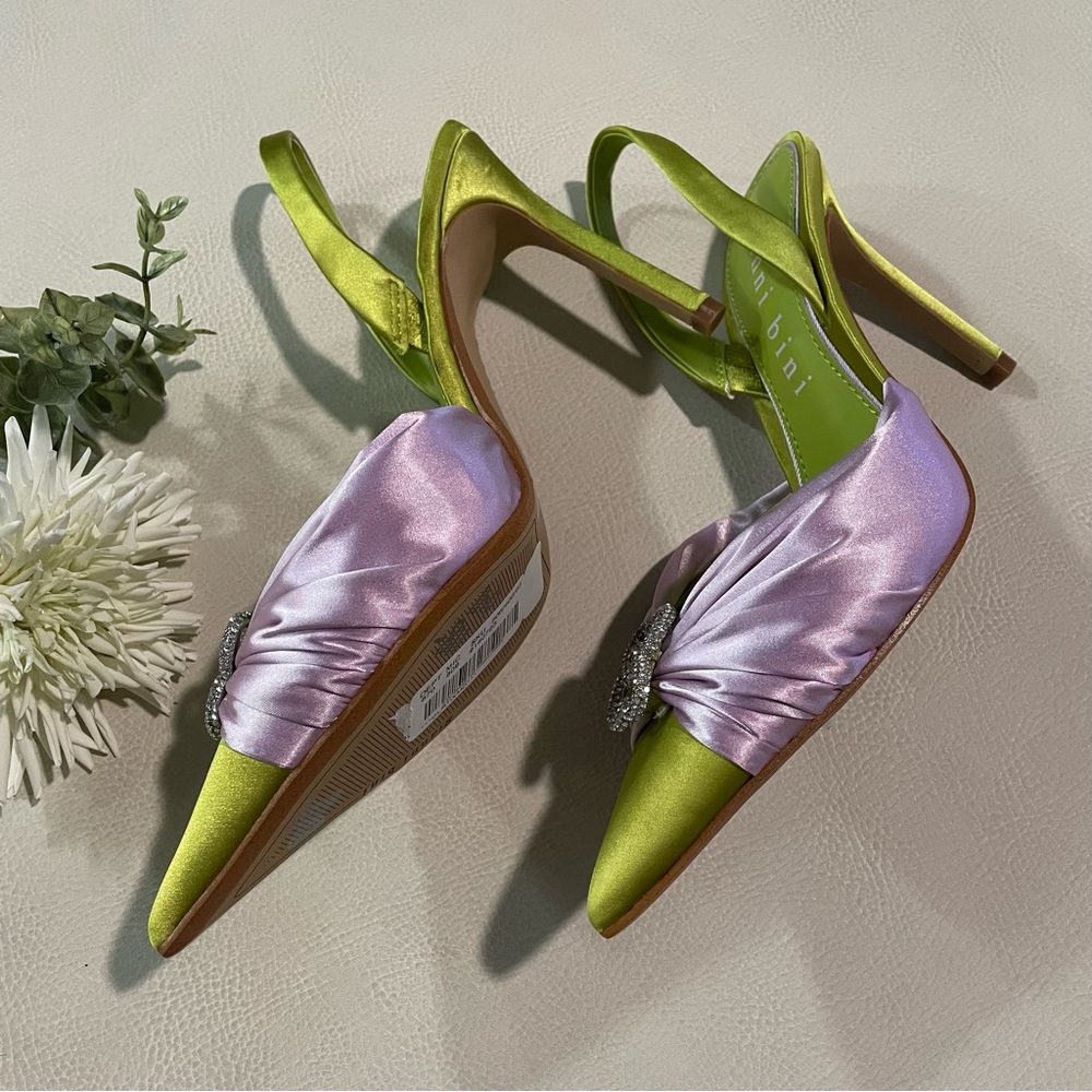 Gianni Bini Michah Satin Heart Embellished Slingback - Picture 9 of 11